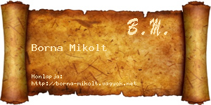 Borna Mikolt névjegykártya